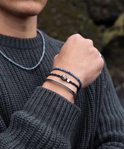 Pig & Hen Navarch 4mm Navy & Silver Bangle  🇳🇱