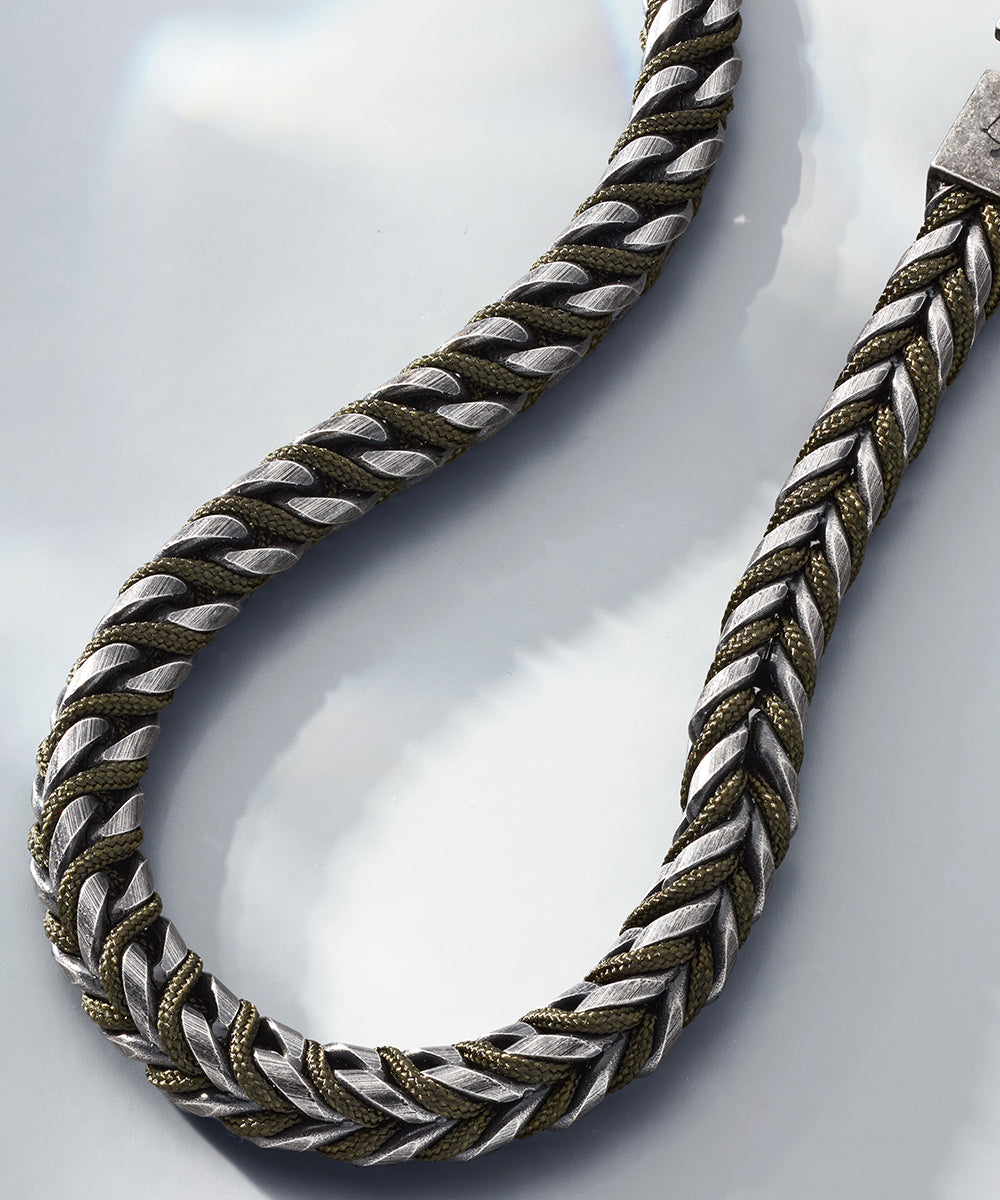 Pig & Hen Catena Foxtail Stainless Steel Army Vintage Green Bracelet 🇳🇱
