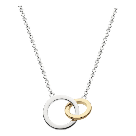 Joli Beau Sterling Silver & 14ct Yellow Gold Vermeil Double Link Circular Link Necklace