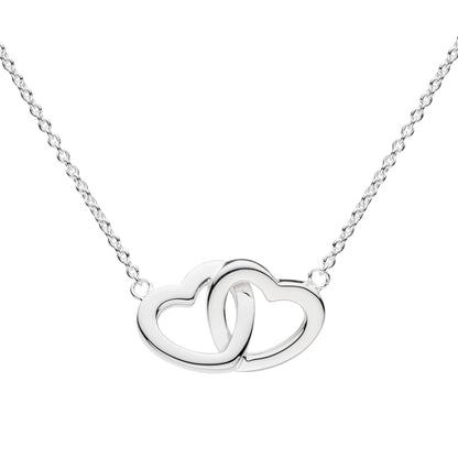 Joli Beau Sterling Silver Double Heart Necklace