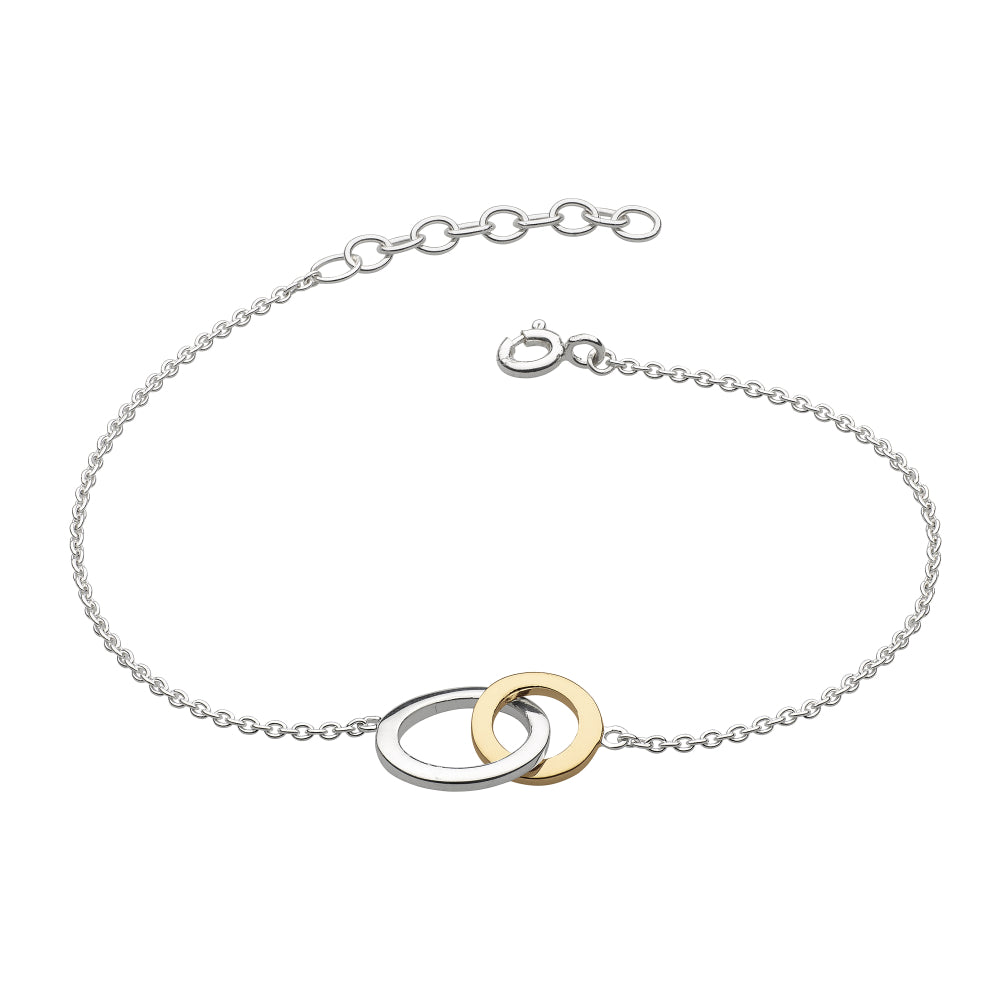 Joli Beau Sterling Silver & 14ct Gold Vermeil Double Link Circular Bracelet