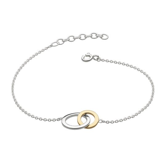 Joli Beau Sterling Silver & 14ct Gold Vermeil Double Link Circular Bracelet
