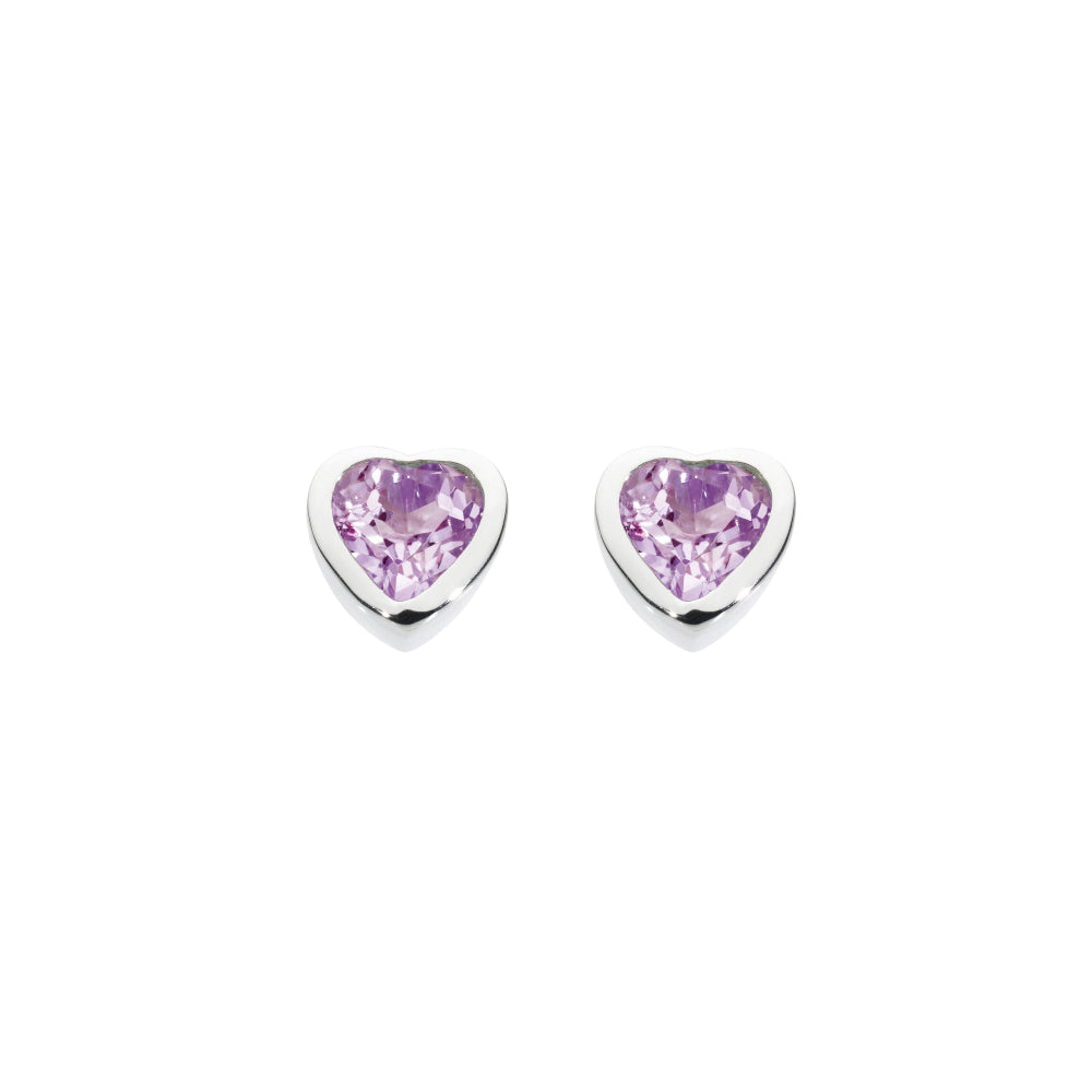 Sterling Silver Small Amethyst Stud Earrings