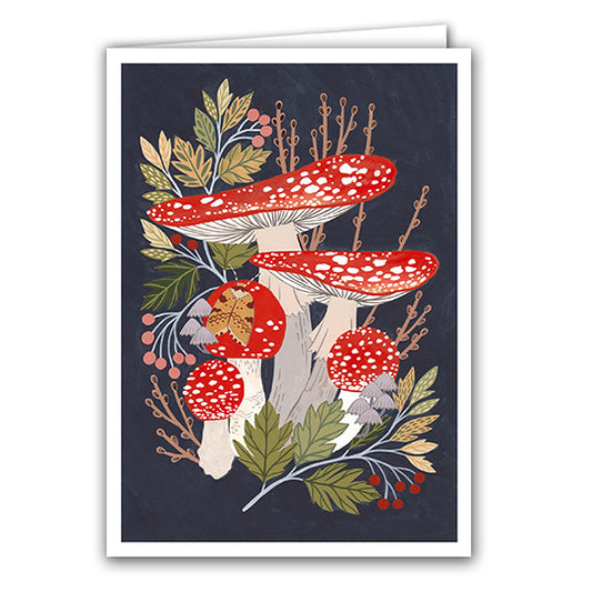 Joli Beau 'Fly Agaric Mushroom 🍄 ' Designed In The UK Blank Printed Greeting Card 🇬🇧
