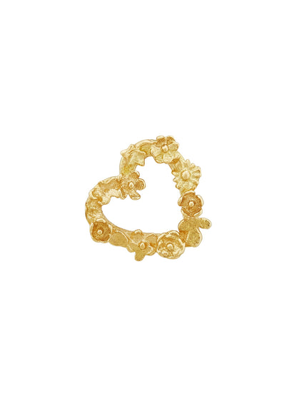 Alex Monroe Solid 18ct Yellow Gold Teeny Tiny Floral Heart "Charity" Single Stud Earring
