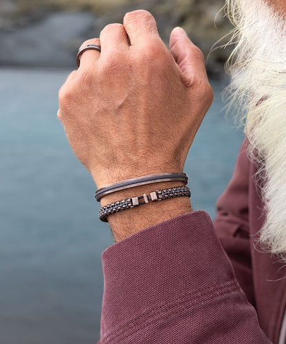 Pig & Hen Catena Venetian 7mm Slate Grey & Bronze Bracelet 🇳🇱