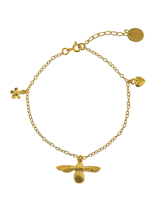 Alex Monroe 22 carat Yellow Gold Vermeil Baby Bee Bracelet