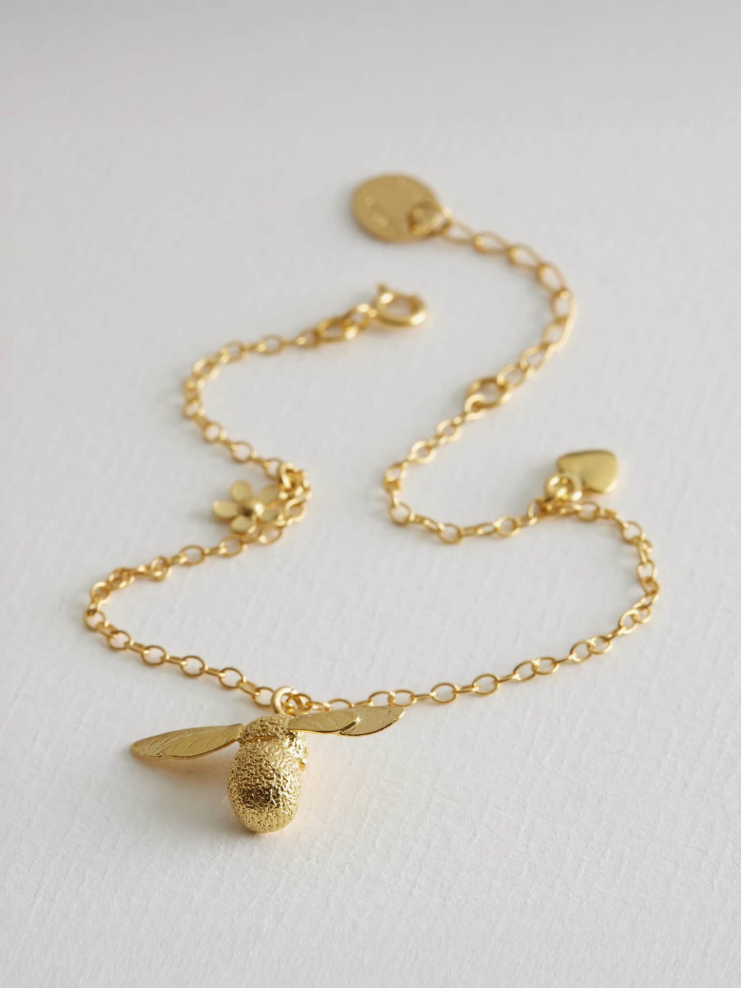 Alex Monroe 22 carat Yellow Gold Vermeil Baby Bee Bracelet