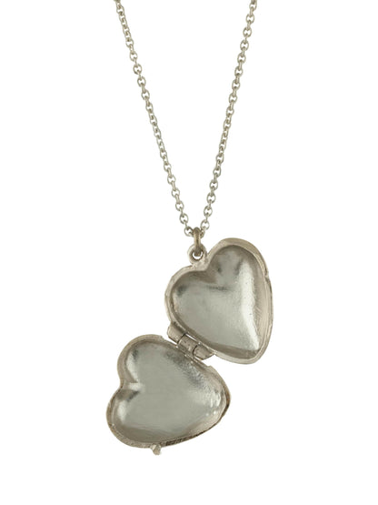 Alex Monroe Sterling Silver Engraved Victoriana Keepsake Heart Locket opened