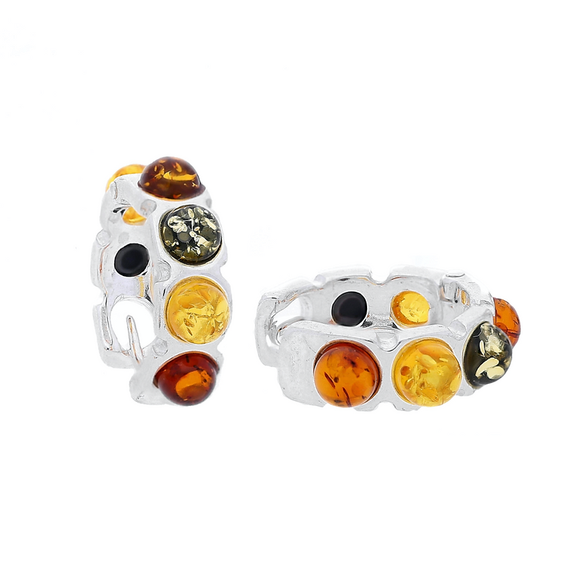Baltic Amber Sterling Silver Huggie Small Hoops