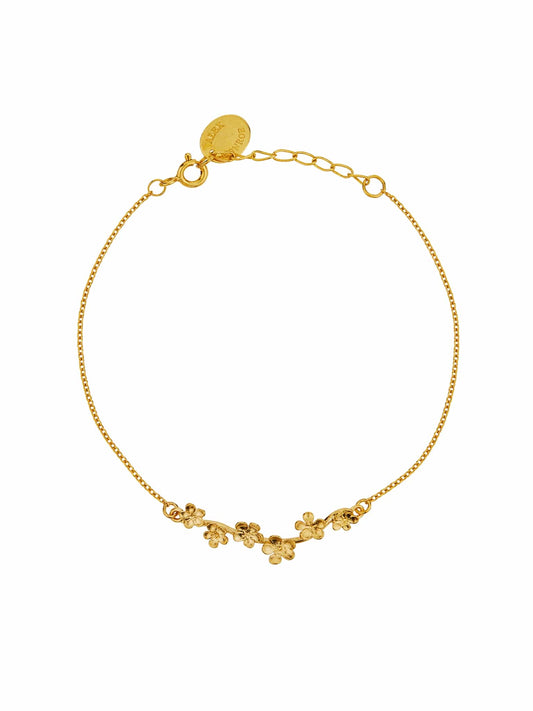 Alex Monroe 22 carat Gold Vermeil Forget Me Not Bracelet