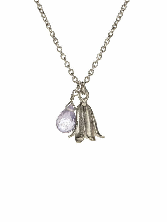 Alex Monroe Sterling Silver Little Bluebell Necklace With Blue Iolite Stone