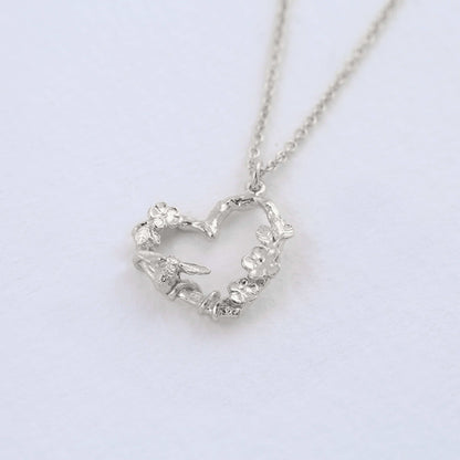 Sterling Silver Floral Heart Necklace with Itsy Bitsy Bee