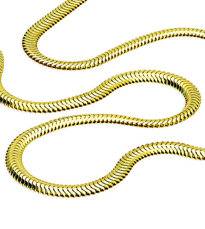 Sterling Silver 18 carat Gold Vermeil Oval Snake Bracelet