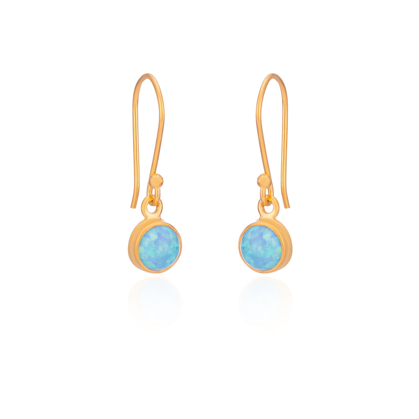Joli Beau Sterling Silver 18ct Gold Vermeil Opal Drop Earrings
