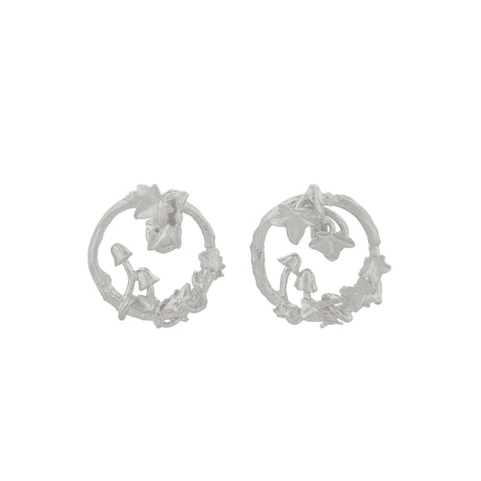 Alex Monroe Sterling Silver Woodland Loop Stud Earrings
