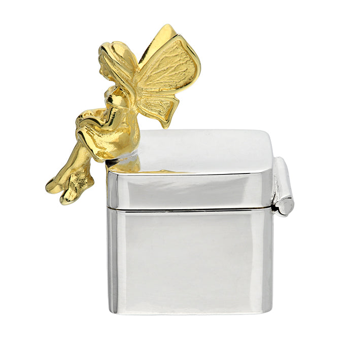 Sterling Silver Sitting Fairy On A Gift Box