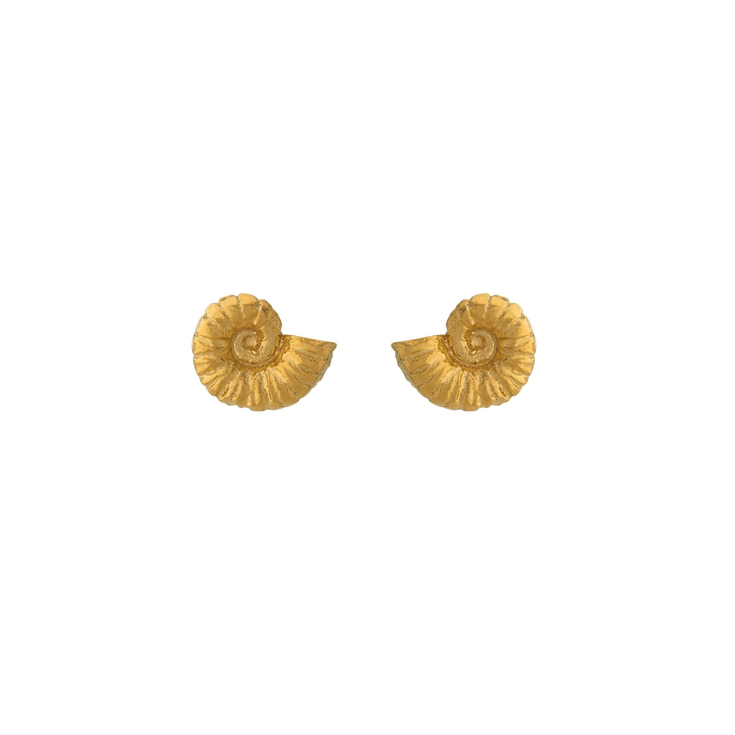 Alex Monroe Sterling Silver & 22ct Yellow Gold Vermeil Ammonite Stud Earrings 🇬🇧