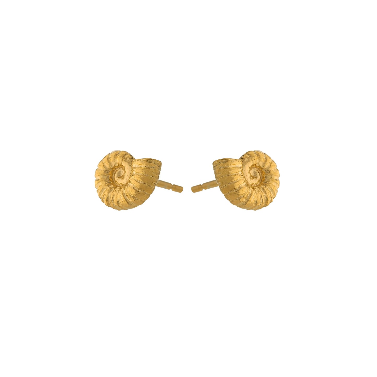 Alex Monroe Sterling Silver & 22ct Yellow Gold Vermeil Ammonite Stud Earrings 🇬🇧