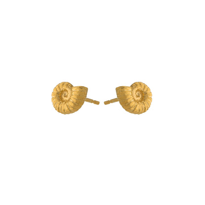 Alex Monroe Sterling Silver & 22ct Yellow Gold Vermeil Ammonite Stud Earrings 🇬🇧