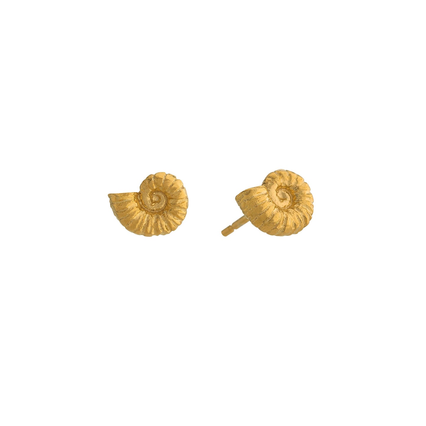 Alex Monroe Sterling Silver & 22ct Yellow Gold Vermeil Ammonite Stud Earrings 🇬🇧