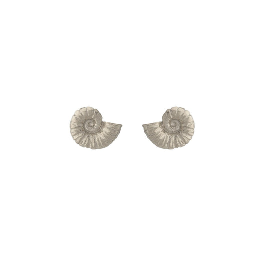 Alex Monroe Sterling Silver Ammonite Stud Earrings