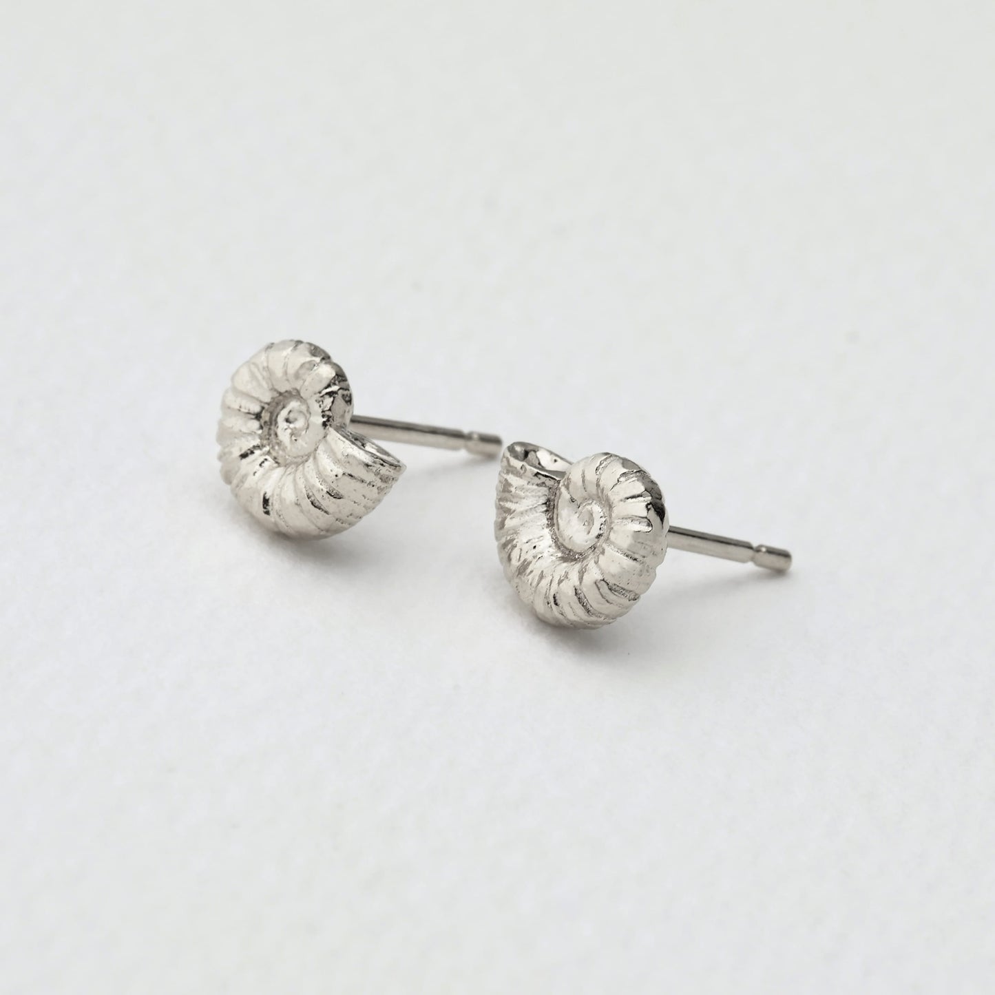 Alex Monroe Sterling Silver Ammonite Stud Earrings