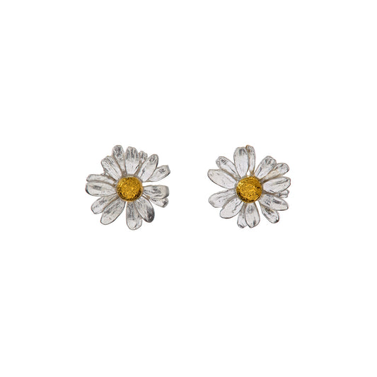 Alex Monroe Mixed Silver & Gold Vermeil Little Daisy Stud Earrings