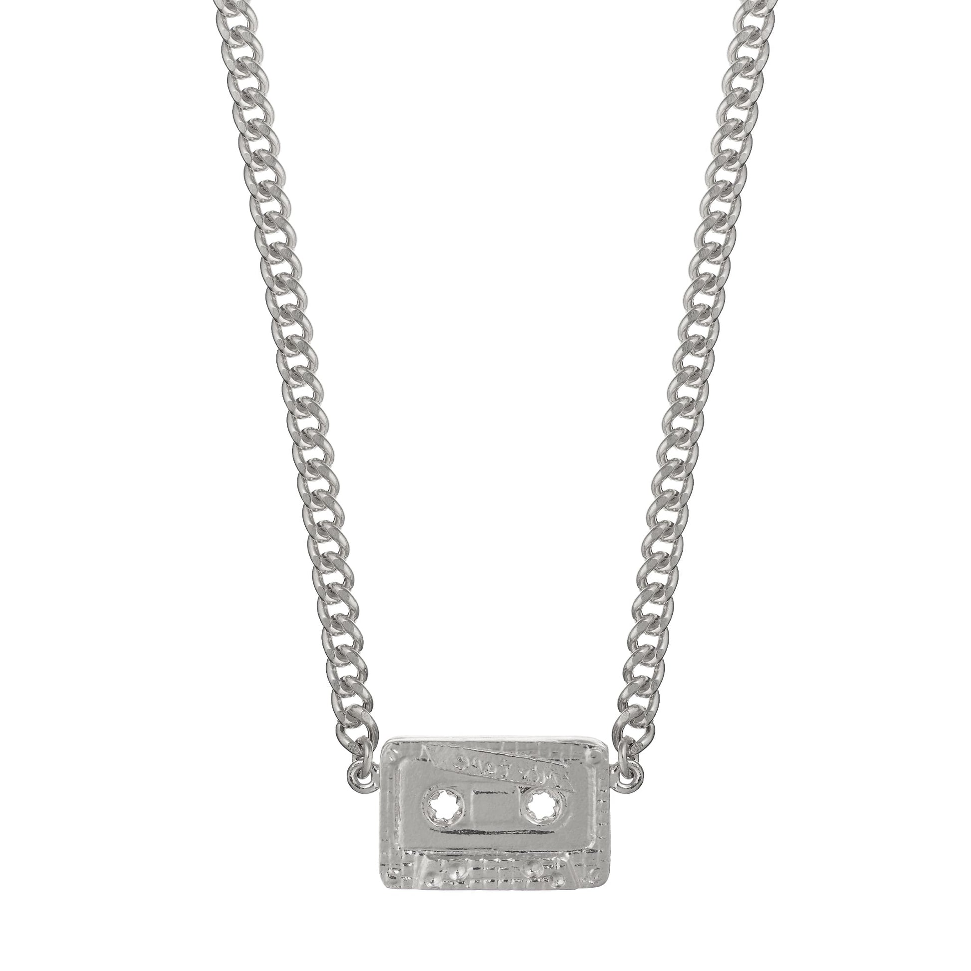 Sterling Silver 1980s Cassette necklace