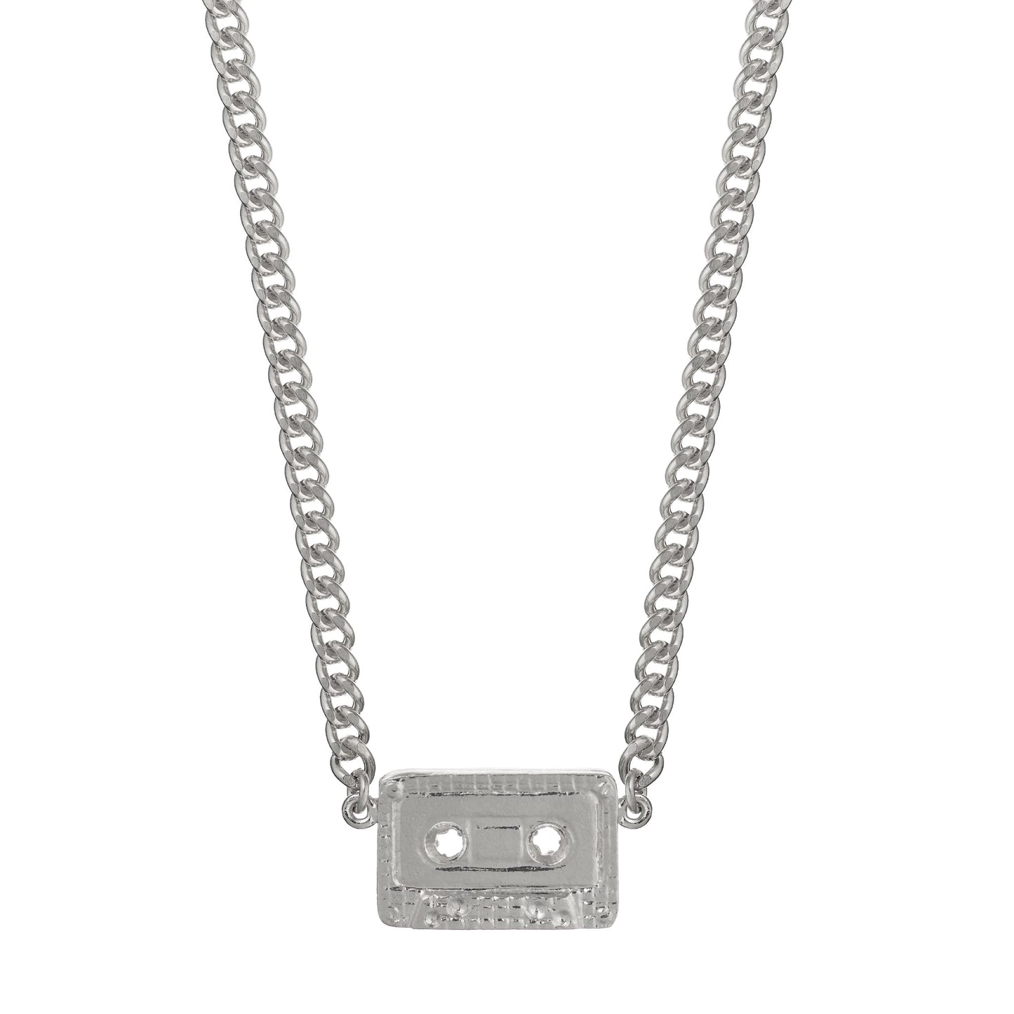 Alex Monroe Sterling Silver In-Line Mixtape Curb Chain Necklace 🇬🇧