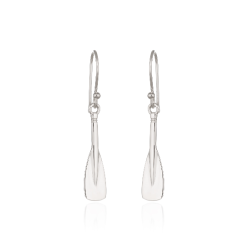Polished Sterling Silver Rowing Oar Earrings
