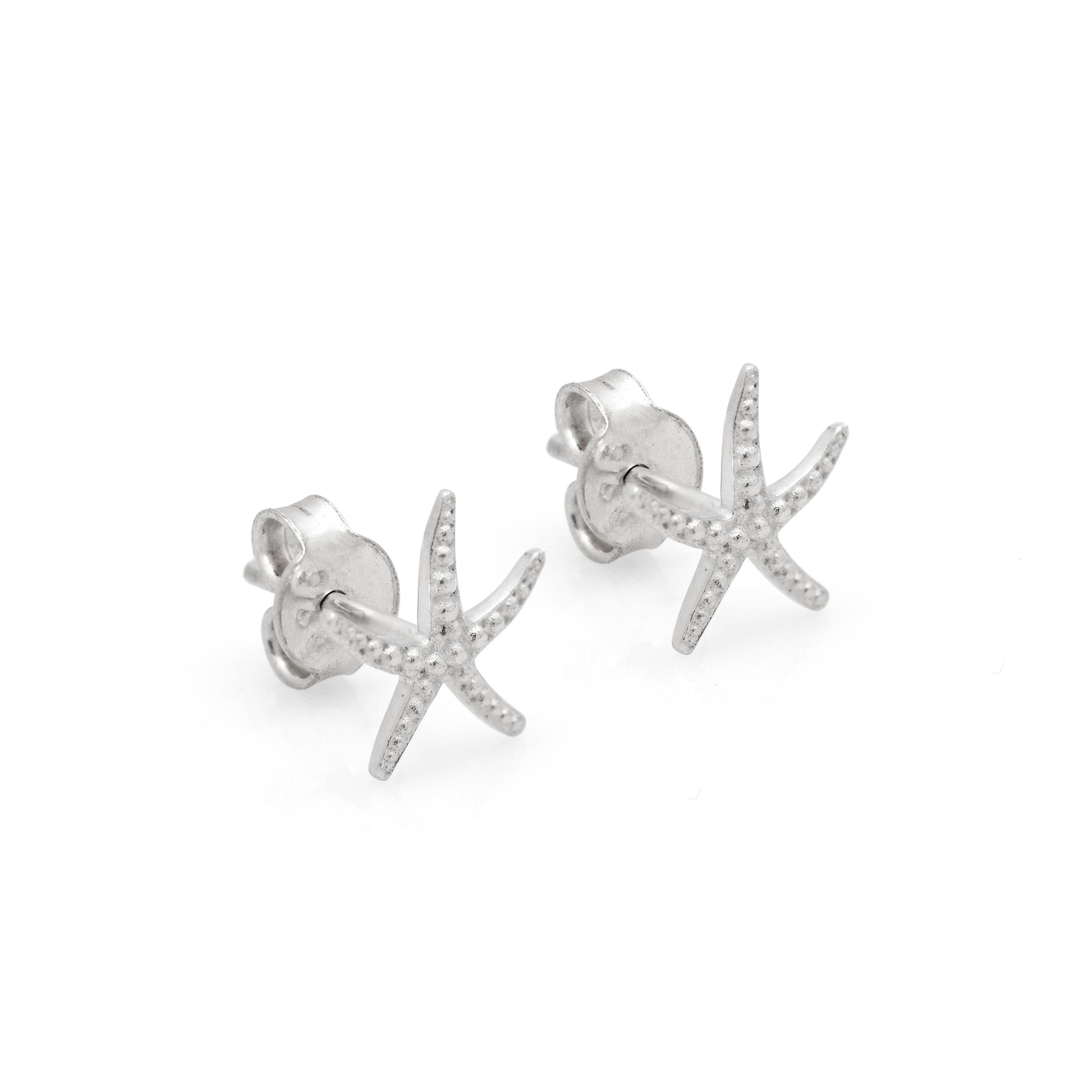 Large Sterling Silver Star Fish Studs