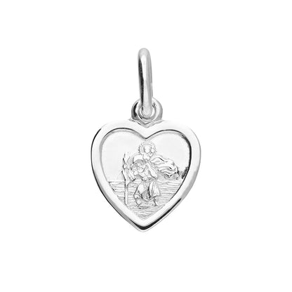 Sterling Silver Tiny Heart St Christopher