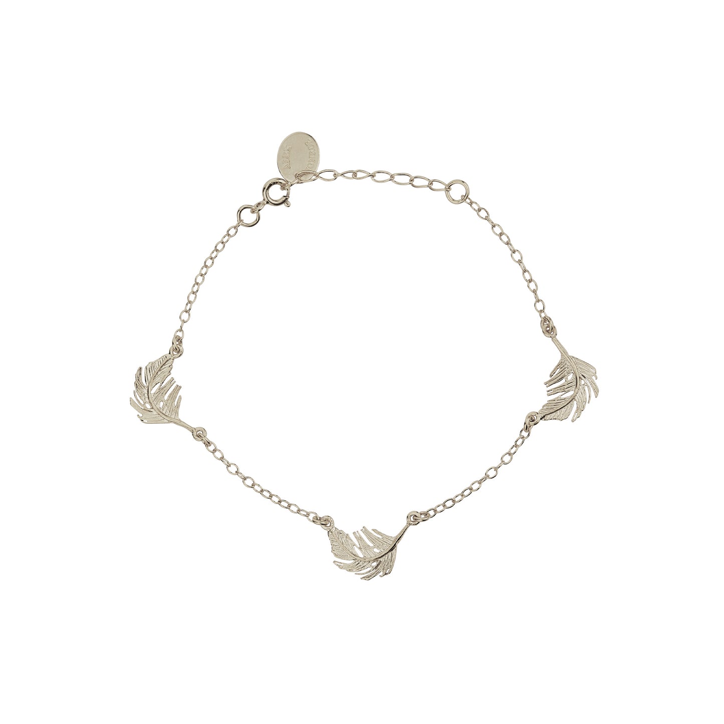 Alex Monroe Sterling Silver Three Feather Bracelet
