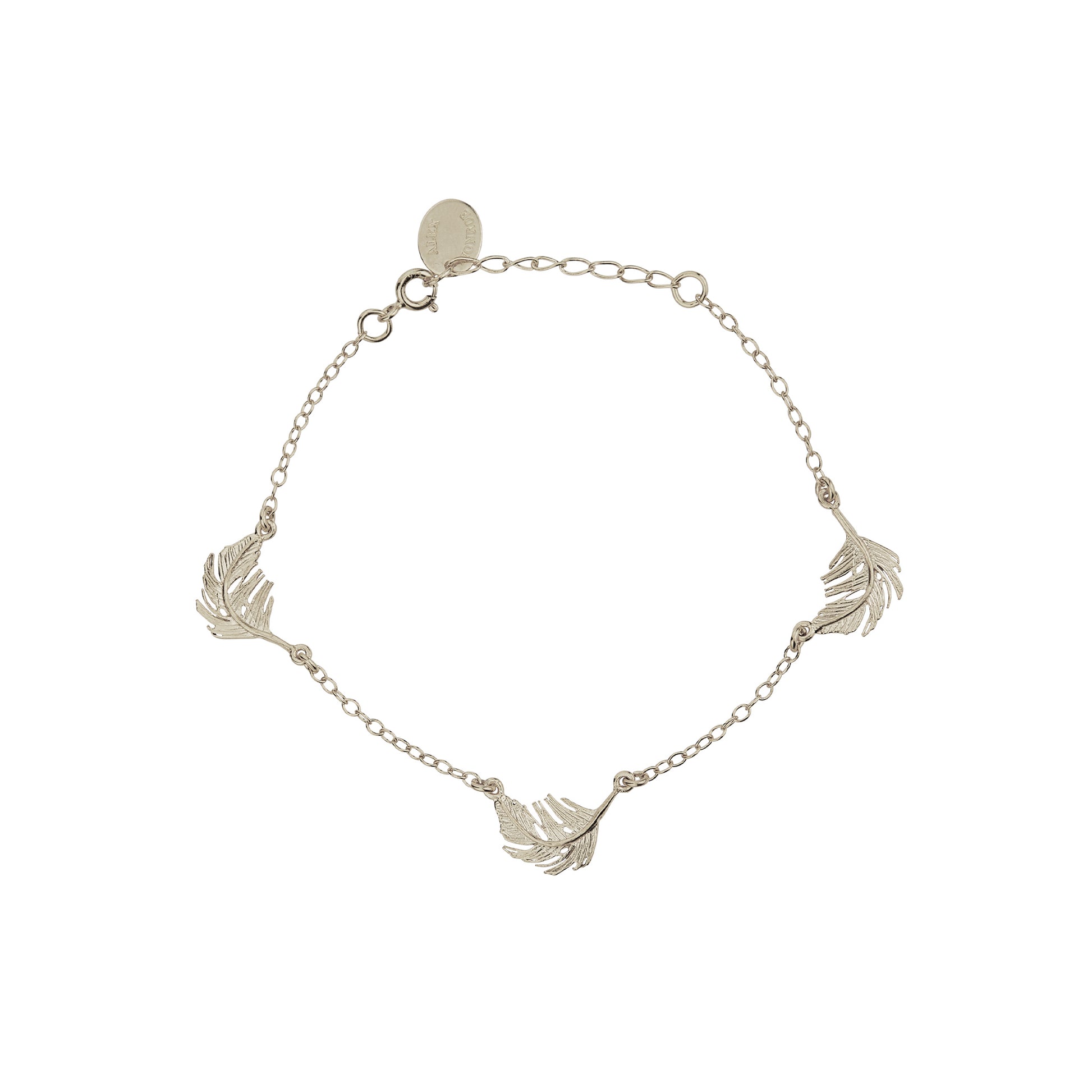 Alex Monroe Sterling Silver Three Feather Bracelet