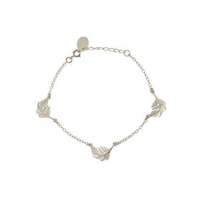 Alex Monroe Sterling Silver Three Feather Bracelet
