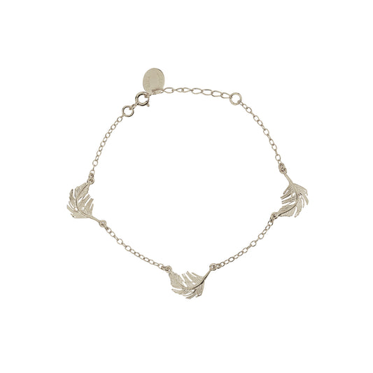 Alex Monroe Sterling Silver Three Feather Bracelet