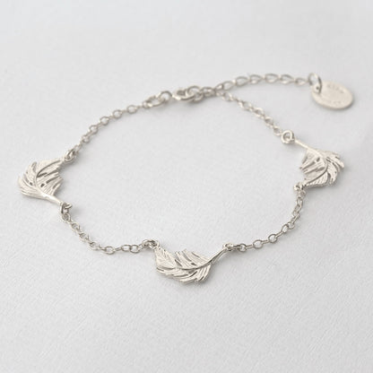 Alex Monroe Sterling Silver Three Feather Bracelet 🇬🇧
