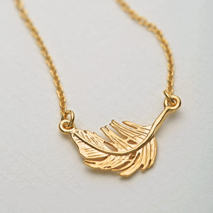 Alex Monroe 22carat Gold Vermeil Little Feather Inline Necklace