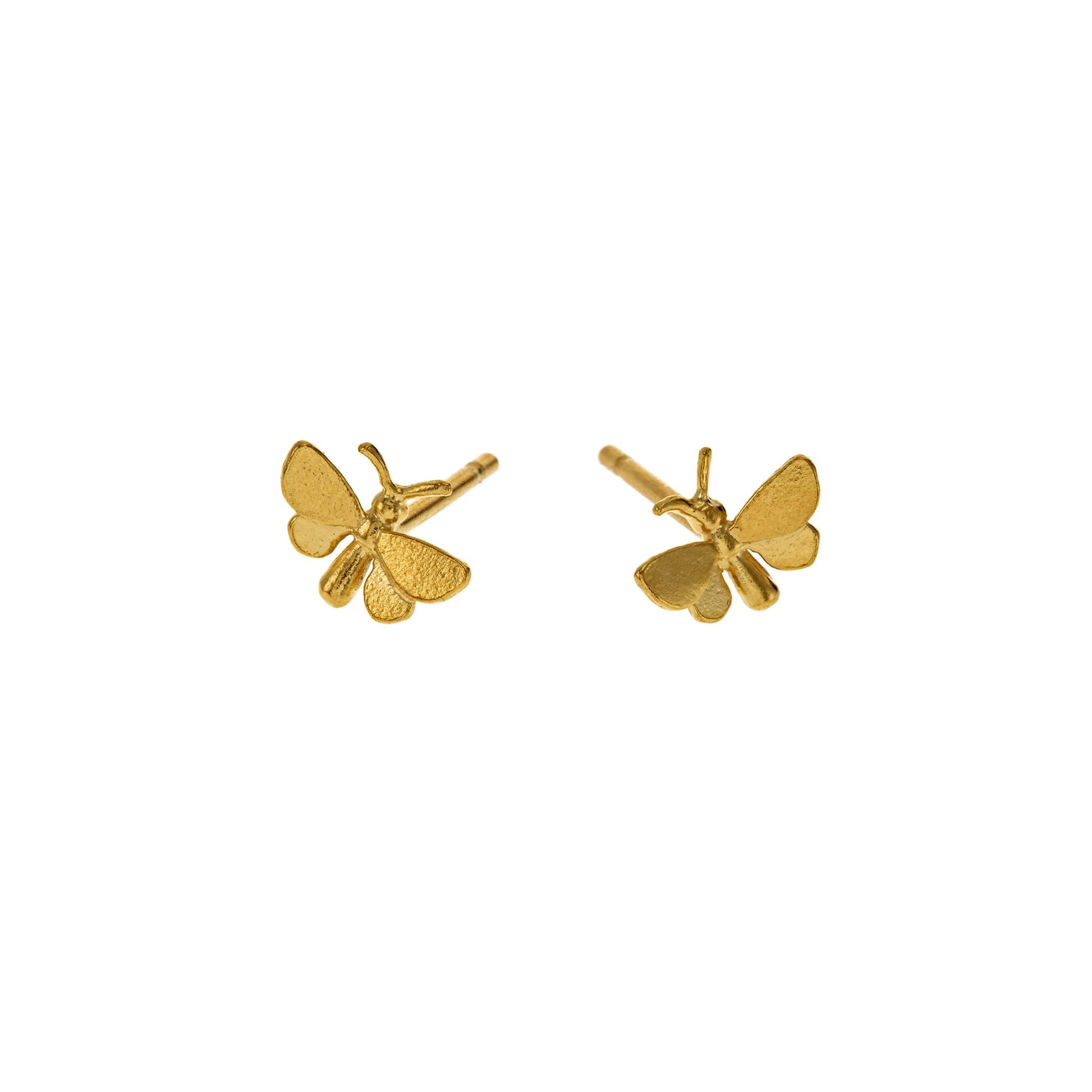 Alex Monroe 22 carat Yellow Gold Tiny Butterfly Stud Earrings