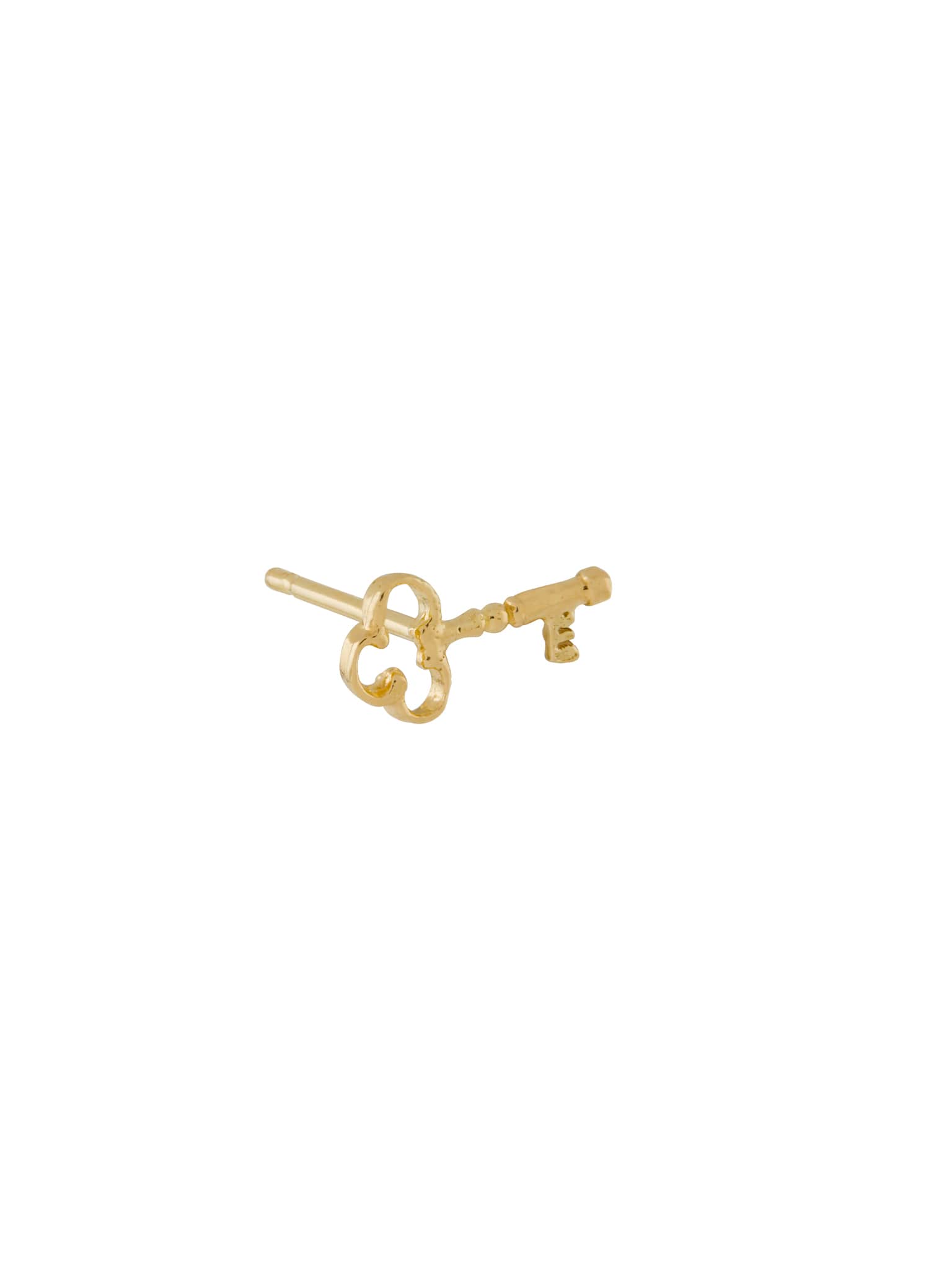 Alex Monroe 18 carat Yellow Solid Gold Teeny Tiny Garden Key Single Stud Earring
