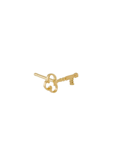Alex Monroe 18 carat Yellow Solid Gold Teeny Tiny Garden Key Single Stud Earring