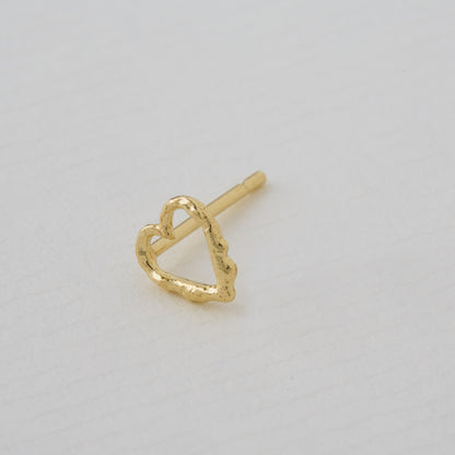 Alex Monroe 18 carat Yellow Solid Gold Teeny Tiny Heart Single Stud Earring