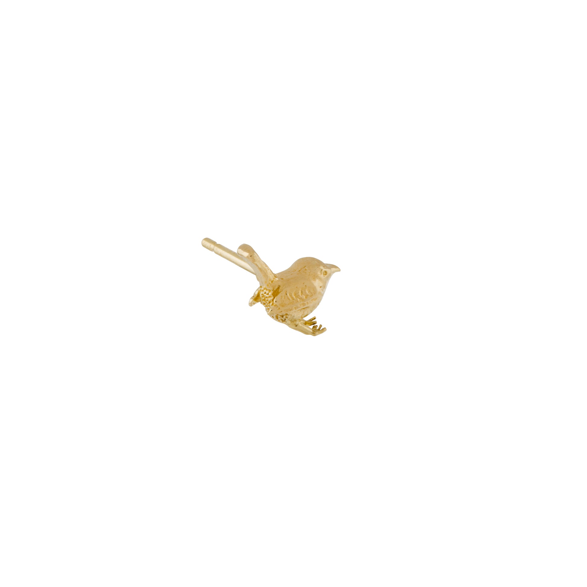 Alex Monroe 18 carat Yellow Solid Gold Teeny Tiny Wren Single Stud Earring