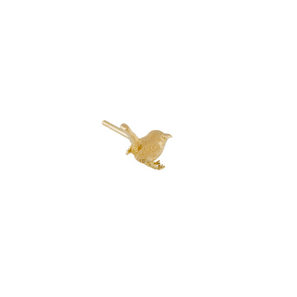 Alex Monroe 18 carat Yellow Solid Gold Teeny Tiny Wren Single Stud Earring