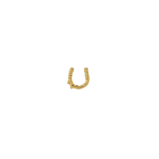 Alex Monroe 18 carat Yellow Solid Gold Teeny Tiny Horseshoe Single Stud Earring