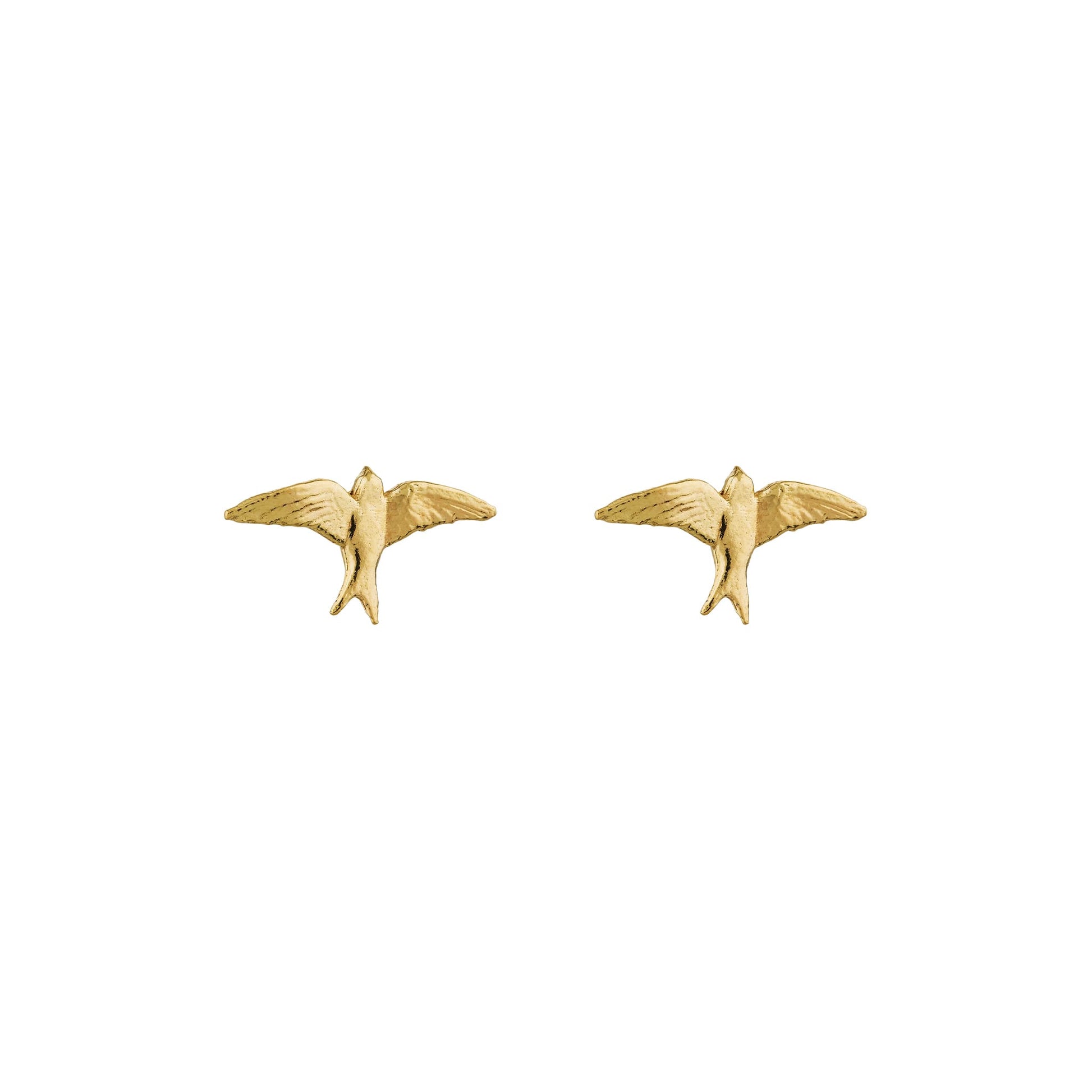 Alex Monroe Solid 18 carat Gold Teeny Tiny Swallow Stud Earrings