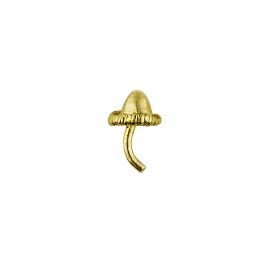 18ct yellow gold tiny mushroom stud