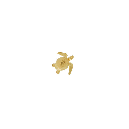 Alex Monroe 18 carat Yellow Solid Gold Teeny Tiny Sea Turtle Single Stud Earring