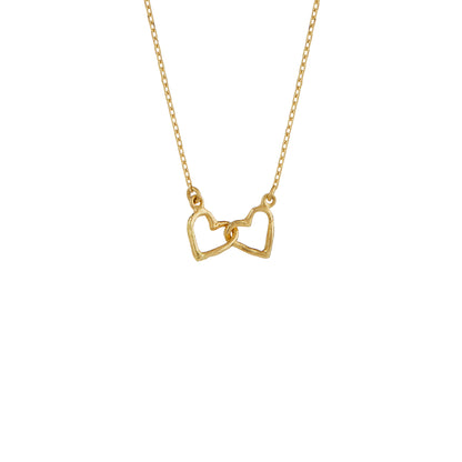 Alex Monroe 18 carat Yellow Solid Gold Teeny Tiny Linked Heart In-Line Necklace